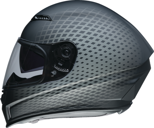 Gray Z1R Jackal Waveform helmet in XL size, showing the sleek design and detailed graphics on the Z1R motorcycle helmet.