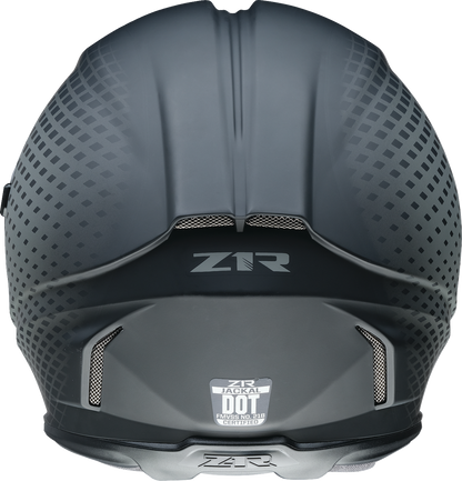 Z1R Jackal Waveform helmet in gray with aerodynamic polycarbonate shell and drop-down sun visor, medium size.