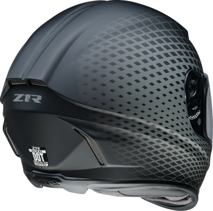 Z1R Jackal Waveform gray helmet with aerodynamic polycarbonate shell and drop-down sun visor, medium size.