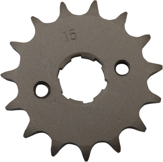 Honda 23801-330-000 countershaft sprocket by Parts Unlimited, 15 teeth, durable metal motorcycle part with gear teeth.