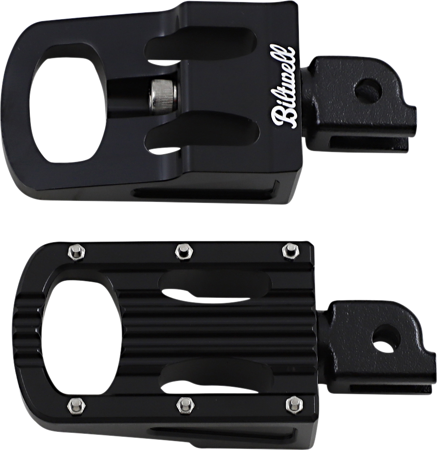 Black BILTWELL Punisher driver footpeg for motorcycles, featuring M8 mounting, with a durable body design.
