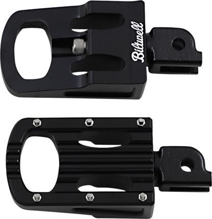 Black BILTWELL Punisher driver footpeg for motorcycles, featuring M8 mounting, with a durable body design.