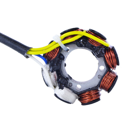 RM STATOR RMS900-104238 40W AC/DC Stator lighting kit with regulator and pickup for motorcycle engine electrical system.