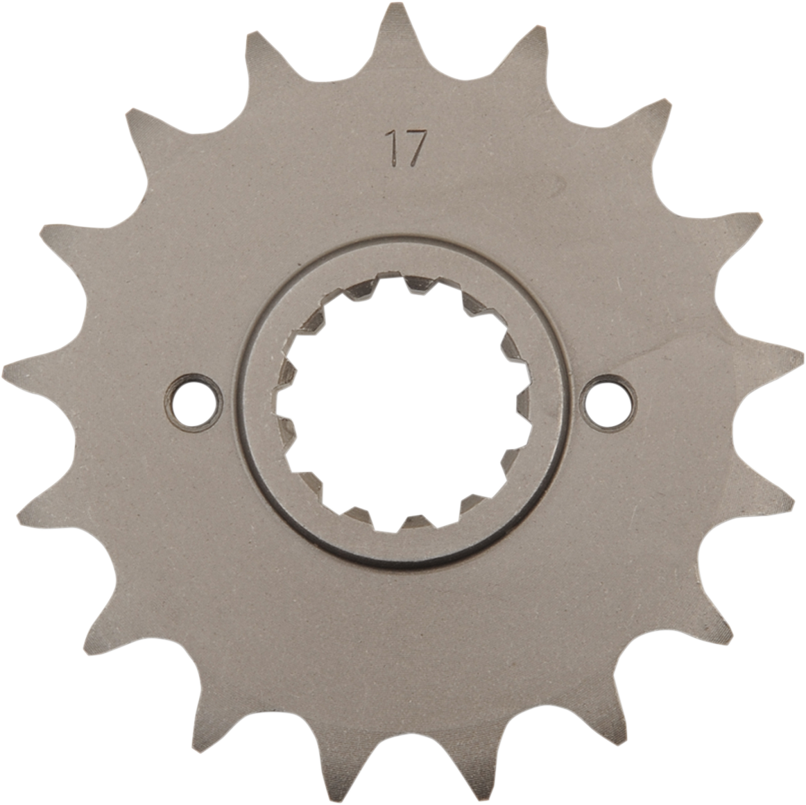Parts Unlimited Honda countershaft sprocket with 17 teeth, durable metal motorcycle sprocket for Honda bikes, part number 23801438-000-17.