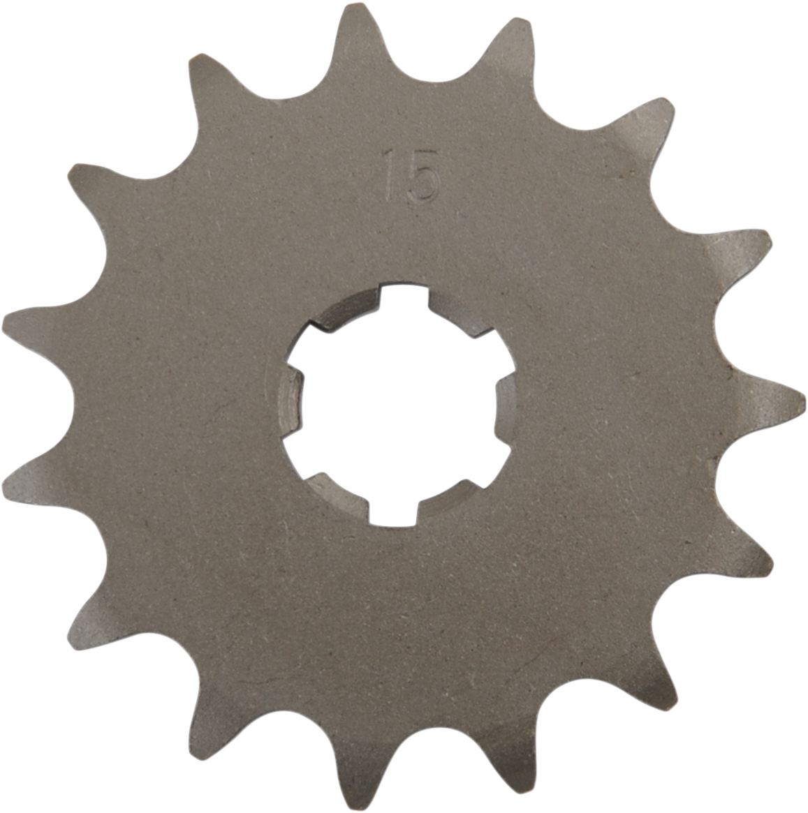 Parts Unlimited 15-tooth countershaft sprocket for Yamaha motorcycles, shown in the image.