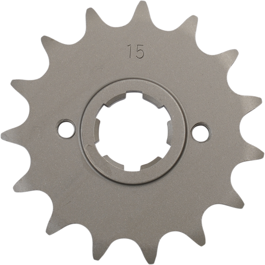 Parts Unlimited 15-tooth countershaft sprocket for Yamaha 5Y1-17461-50, motorcycle drivetrain component.