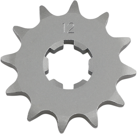 Yamaha countershaft sprocket with 12 teeth from PARTS UNLIMITED, showcasing the metal sprocket with teeth for motorcycle drive systems.