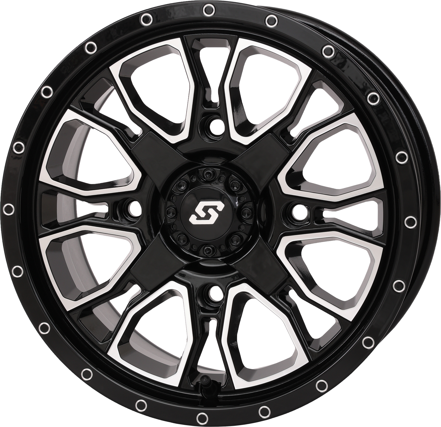 Sedona Fusion DD Wheel 14x7 in gloss black machined finish, showing the stylish design and finish of the SEDONA brand wheel.