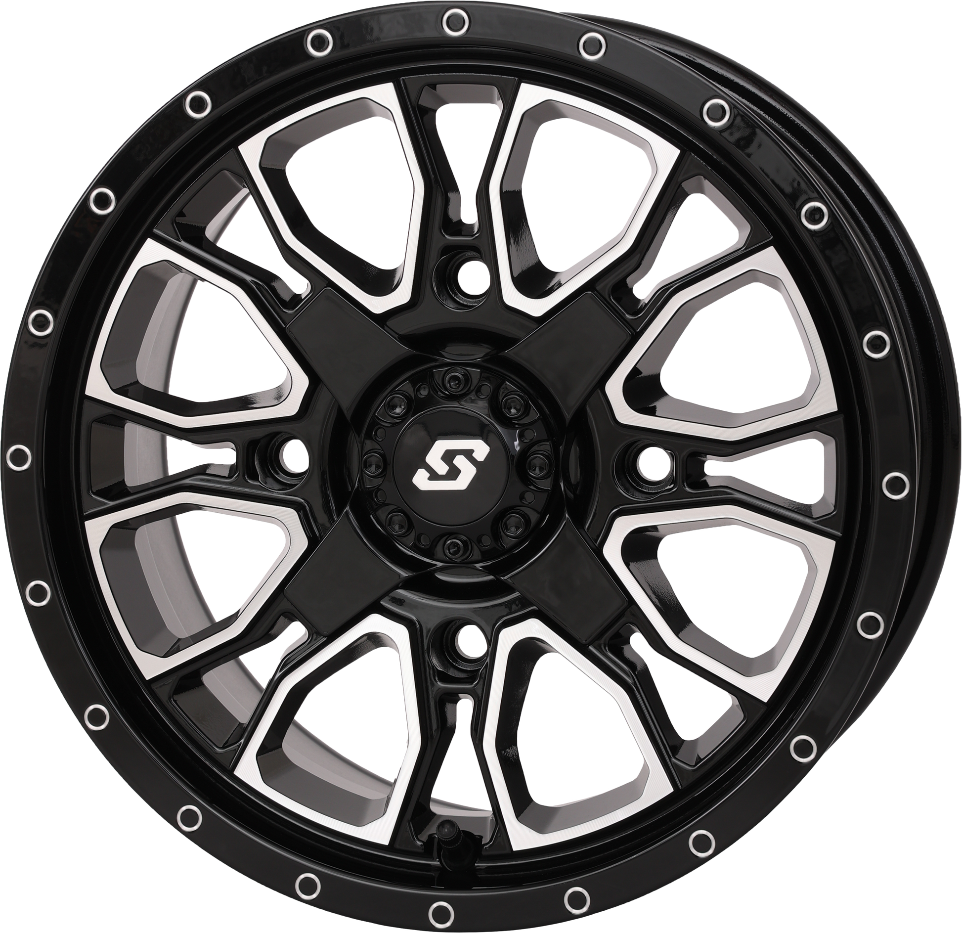 Sedona Fusion DD Wheel 14x7 in gloss black machined finish, showing the stylish design and finish of the SEDONA brand wheel.