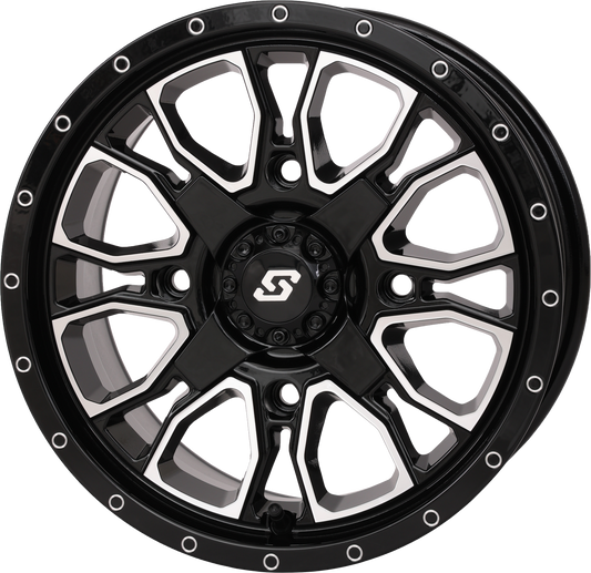 SEDONA Fusion DD 14x7 wheel in gloss black machined finish with 5+2 offset for 4/137 and 4/156 bolt patterns.