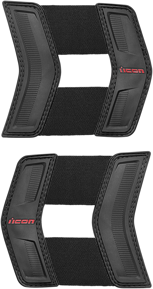 Black and red ICON Field Armor Stryker™ vest waist straps by Bill's Exhausts, shown on a vest with adjustable buckles.