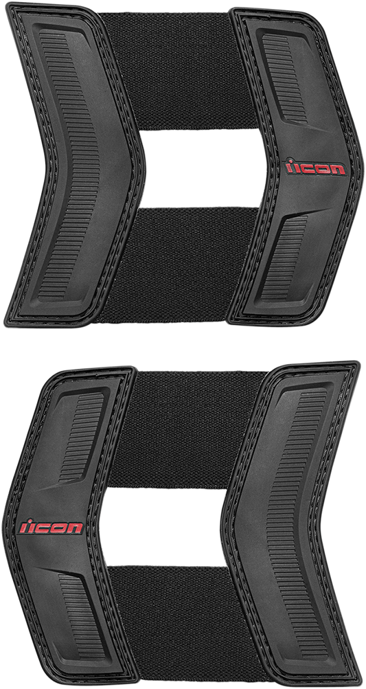 Black and red ICON Field Armor Stryker™ vest waist straps by Bill's Exhausts, shown on a vest with adjustable buckles.