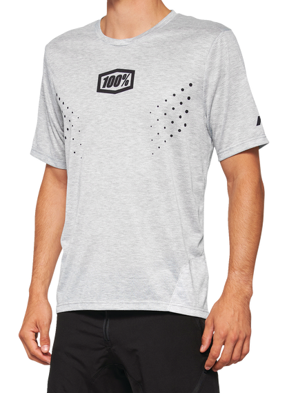 Gray Bill's Exhausts 100% Airmatic Mesh Jersey short-sleeve shirt, large size, with breathable mesh fabric and athletic fit.
