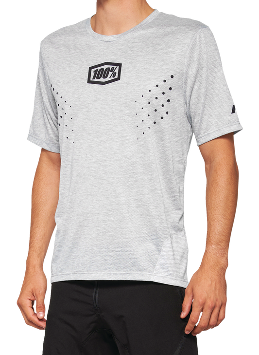 Gray Bill's Exhausts 100% Airmatic Mesh Jersey short-sleeve shirt, small size, with breathable mesh fabric and logo detail.