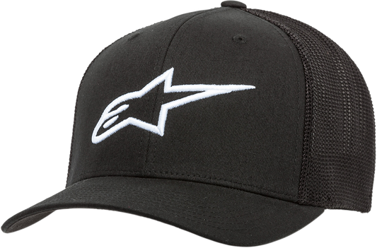 Black and white Alpinestars women's Ageless hat, protective gear, with a sleek design, one size fits most.