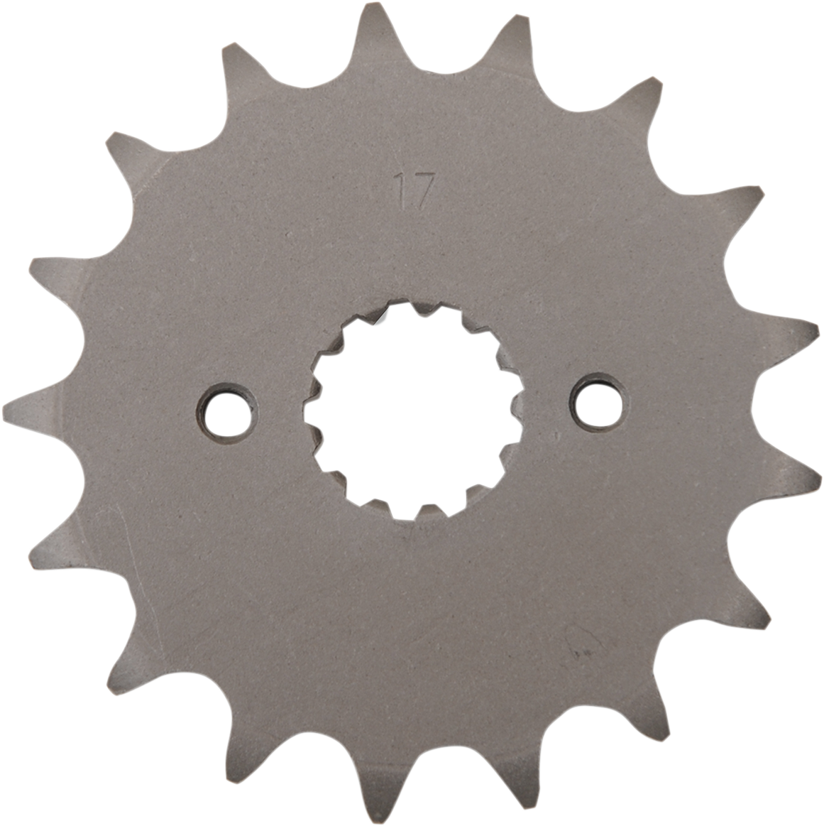 Parts Unlimited 17-tooth countershaft sprocket for Kawasaki and Suzuki motorcycles, part number 13144-1009, shown in the image.