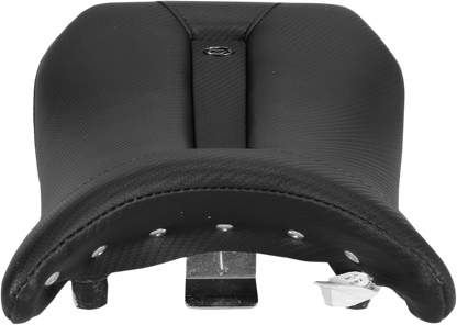 Black SADDLEMEN Gel Channel Track carbon fiber sport seat for BMW S1000RR, featuring sleek design and ergonomic padding.