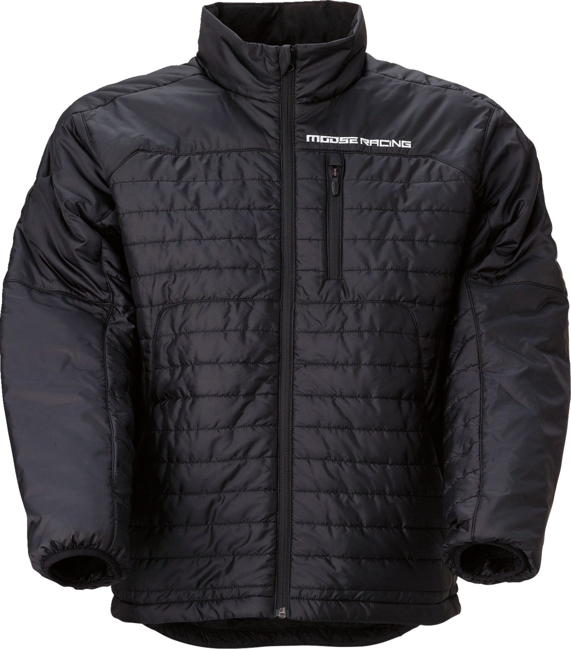 MOOSE OFFROAD Distinction Jacket 2XL lightweight cold weather layering jacket shown in black with a zip front and high collar.