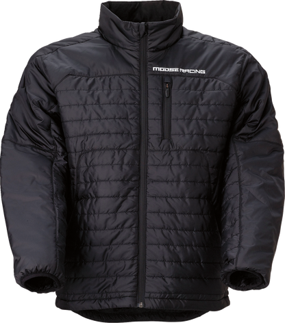 MOOSE OFFROAD Distinction Jacket 2XL lightweight cold weather layering jacket shown in black with a zip front and high collar.