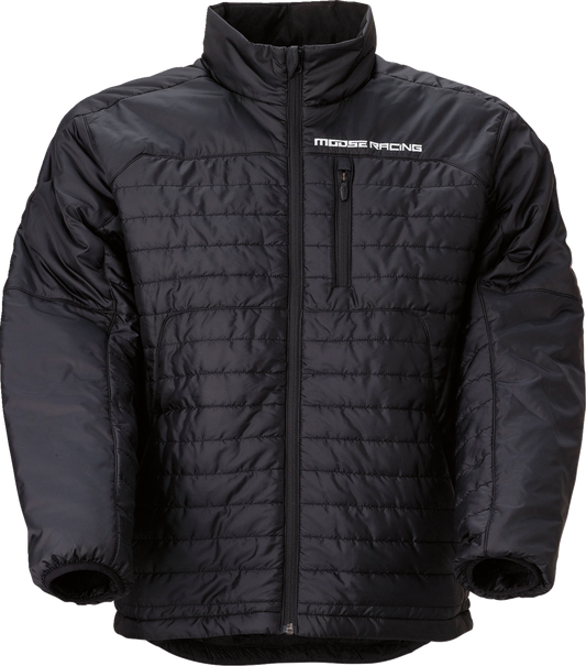 MOOSE OFFROAD Distinction Jacket 2XL lightweight cold weather layering jacket shown in black with a zip front and high collar.