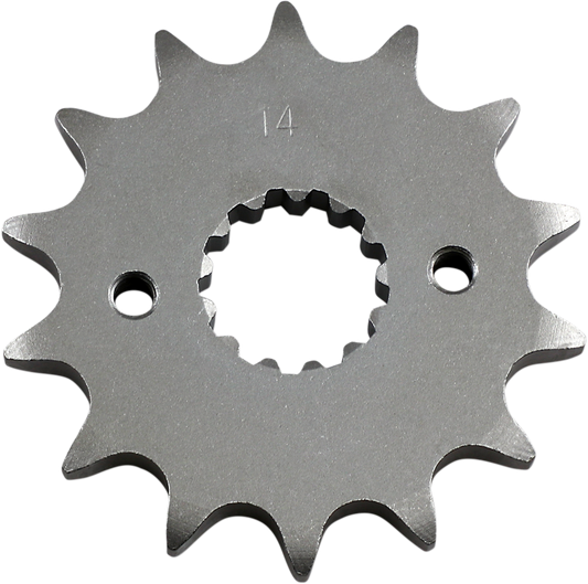 Parts Unlimited 14-tooth countershaft sprocket for Kawasaki and Suzuki motorcycles, model 13144-1046-14T, shown in image 3085.png.