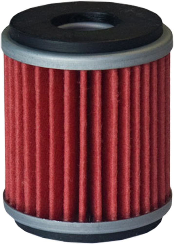HIFLOFILTRO HF140 motorcycle engine oil filter with metal canister and filter elements, designed for motorcycle engine maintenance.