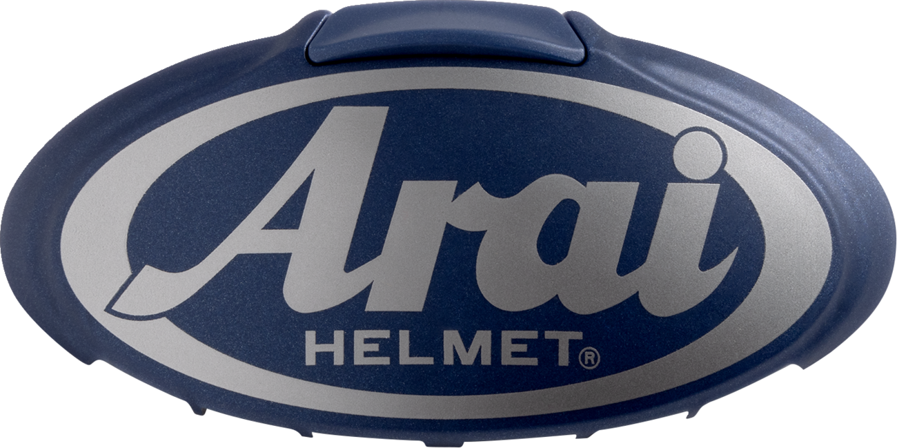 Blue frost ARAI helmet with 3D Arai logo and duct design, showcasing the sleek motorcycle helmet style by ARAI HELMETS.