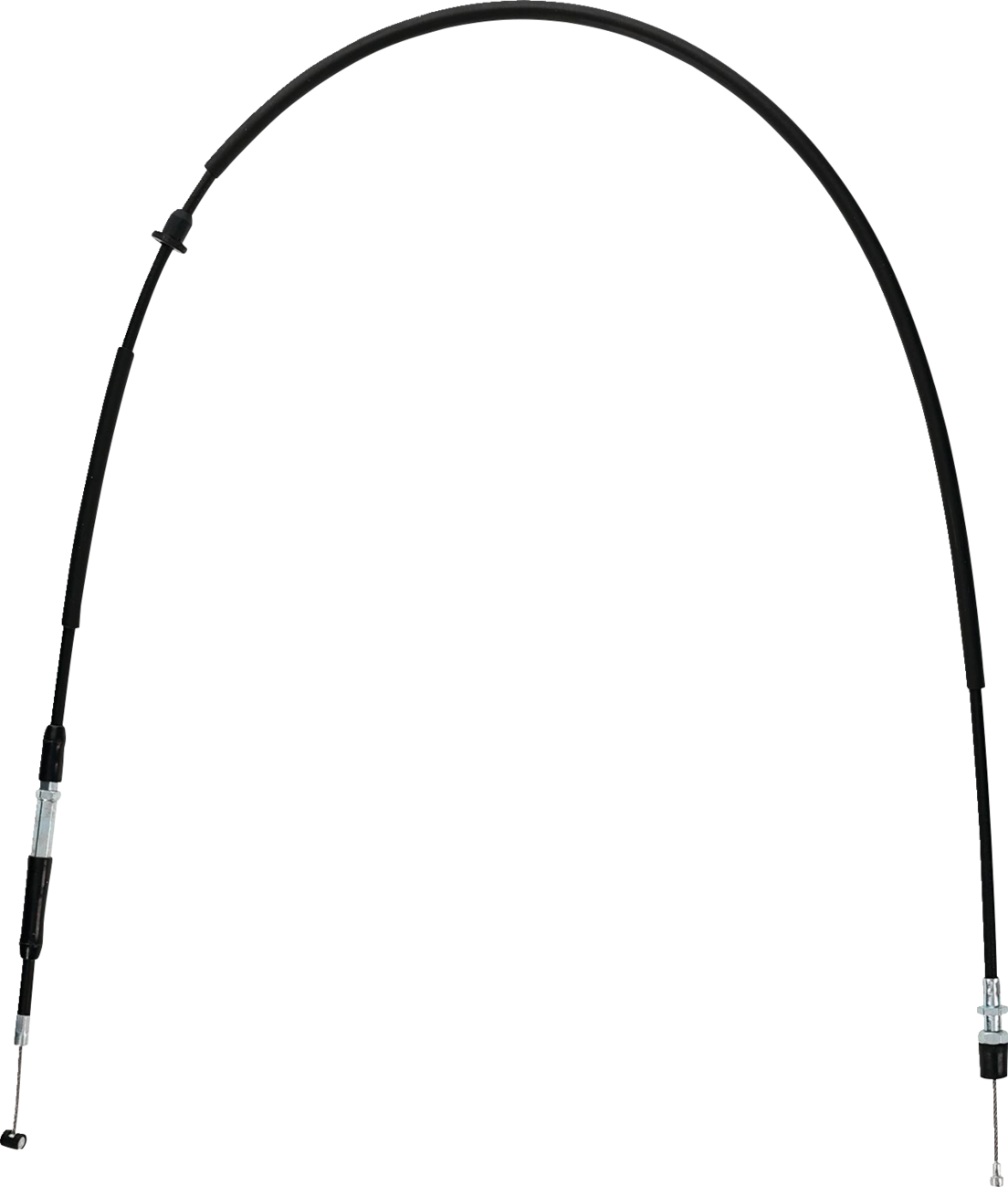 Black vinyl throttle cable for Polaris by MOOSE OFFROAD, durable, flexible control cable with stock length.