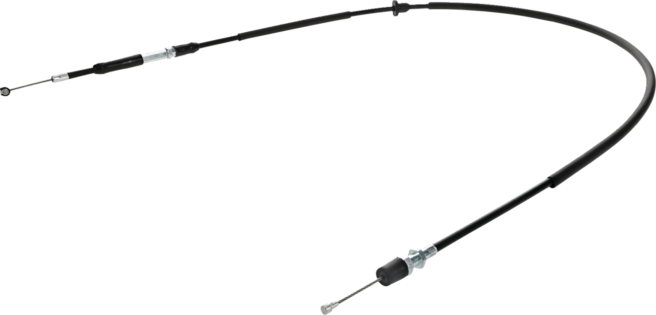 Black vinyl throttle cable for Polaris by MOOSE OFFROAD, durable flexible control cable with stock length for off-road vehicles.