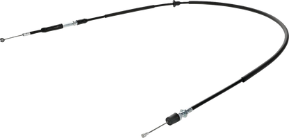 Black vinyl throttle cable for Polaris by MOOSE OFFROAD, durable flexible control cable with stock length for off-road vehicles.