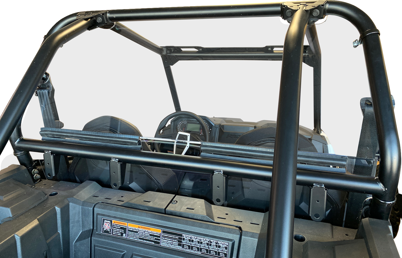 Moose Offroad back panel for Polaris RZR 2014-2024, durable off-road vehicle part, shown with mounting details.