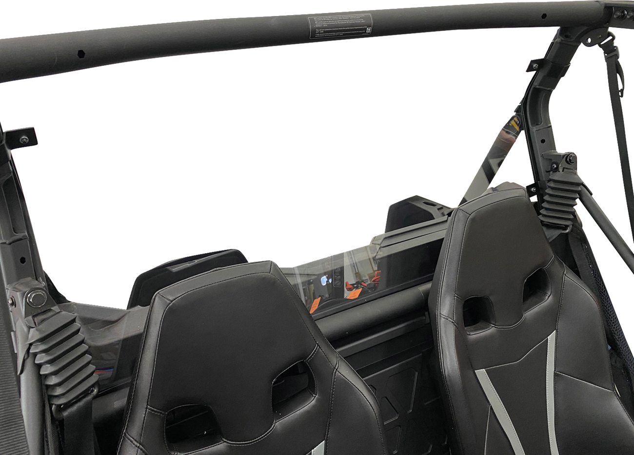 MOOSE OFFROAD back panel for Can-Am Commander and Maverick, black metal construction with mounting brackets.