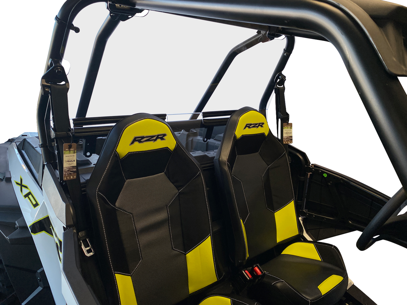 Moose Offroad back panel for Polaris RZR (2014-2024) shown in black, designed for off-road durability and fitment.