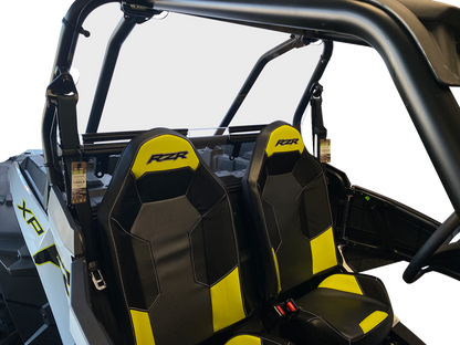 Moose Offroad back panel for Polaris RZR (2014-2024) shown in black, designed for off-road durability and fitment.