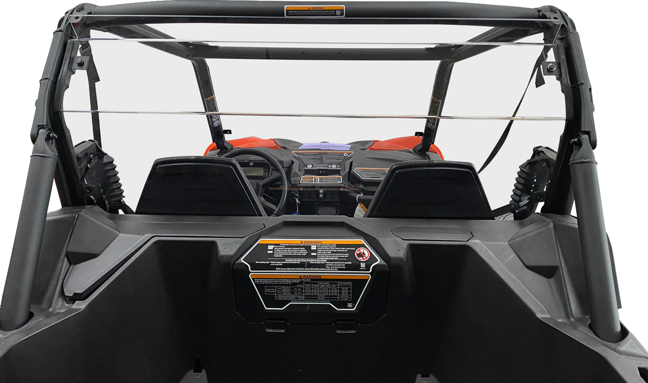 MOOSE OFFROAD back panel for Can-Am Commander and Maverick off-road vehicles, shown in black with mounting hardware.