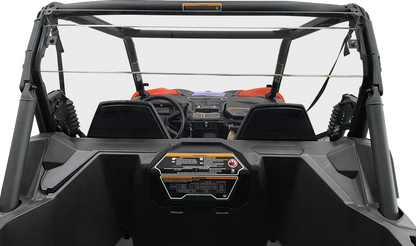 MOOSE OFFROAD back panel for Can-Am Commander and Maverick off-road vehicles, shown in black with mounting hardware.