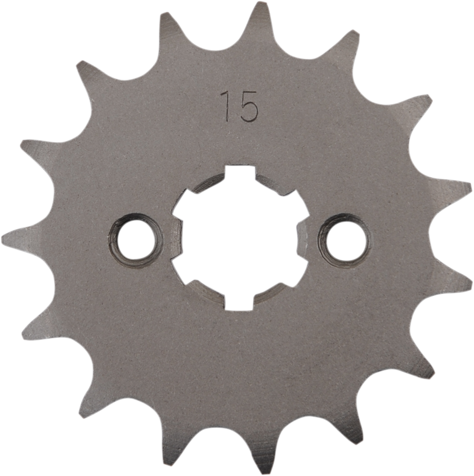 PARTS UNLIMITED 15-Tooth Countershaft Sprocket for Suzuki motorcycle, metal gear with gear teeth, part number 27511-27100