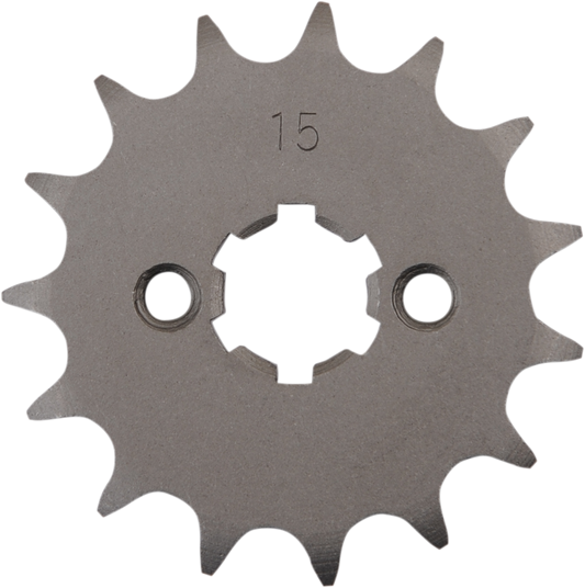 PARTS UNLIMITED 15-Tooth Countershaft Sprocket for Suzuki motorcycle, metal gear with gear teeth, part number 27511-27100