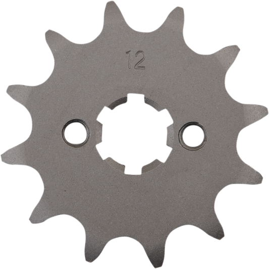 Parts Unlimited 12-tooth countershaft sprocket for Kawasaki, Suzuki, Yamaha motorcycles, part number 27511-29001.