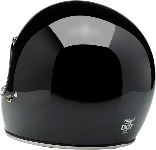 BILTWELL Gringo helmet in glossy black, small size, with smooth surface and classic cruiser helmet design.