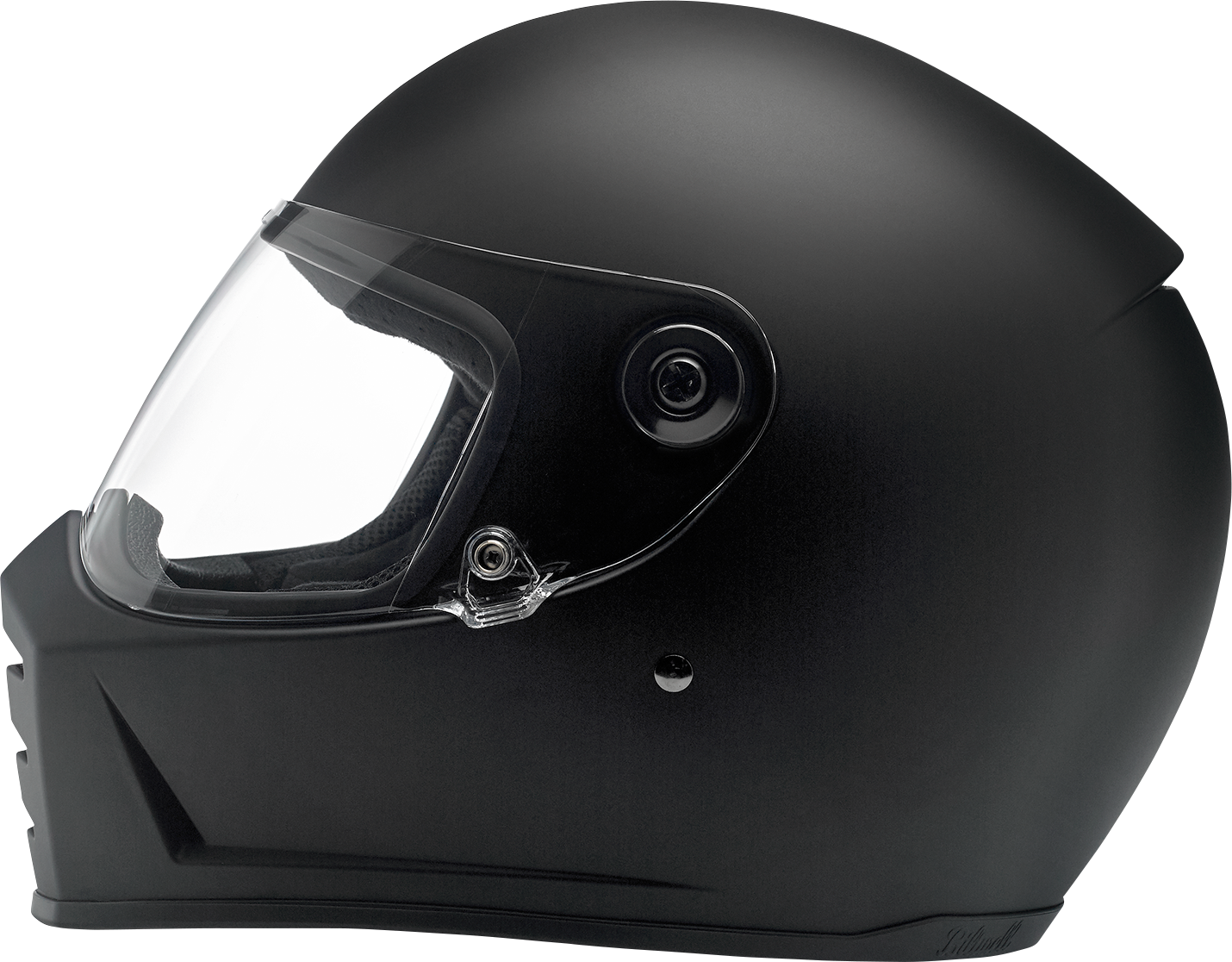 Bill's Exhausts BILTWell Lane Splitter helmet in flat black, 2XL size, featuring a sleek aerodynamic design and sturdy construction.