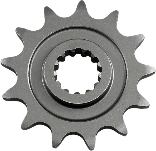 Parts Unlimited 13-tooth countershaft sprocket for Suzuki and Kawasaki motorcycles, durable metal construction.