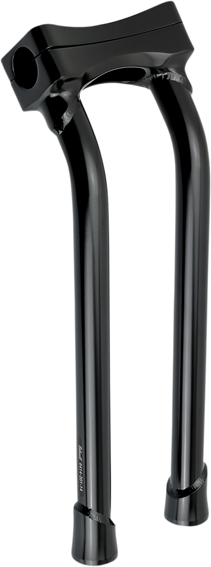 Black BILT WELL Murdock oversized 14-inch handlebar risers with pullback design for motorcycle handlebars.