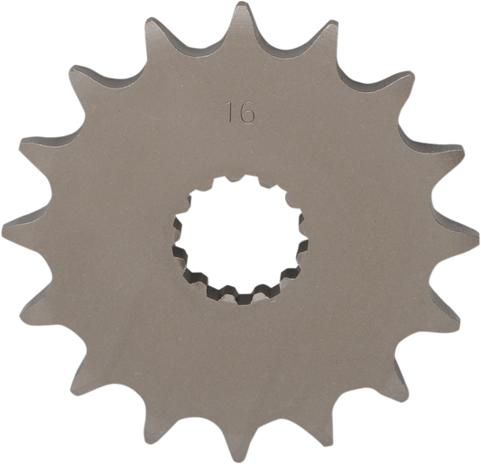 Suzuki countershaft sprocket by PARTS UNLIMITED, 16-tooth steel gear for motorcycle drive system.
