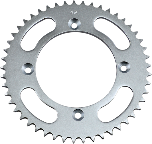 Parts Unlimited 49-tooth rear sprocket for Honda motorcycles, featuring durable metal construction and precision design.