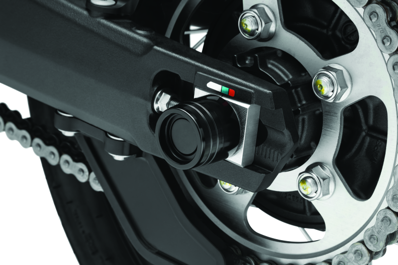 Kuryakyn Rear Axle Slide for Honda CRF1000L Africa Twin and Adventure Sports models, showing the black axle slide part.