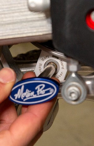 Motion Pro Shock Setter Tool 08-0756 for motorcycle suspension adjustment, showing the tool in a close-up view.