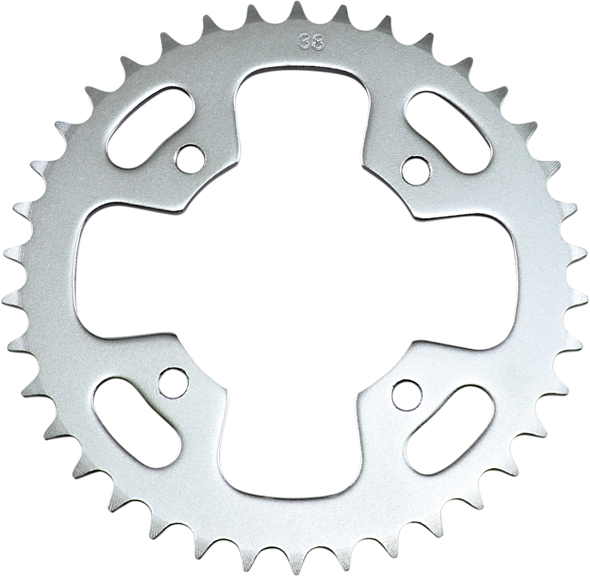 Parts Unlimited rear sprocket with 38 teeth for Honda motorcycles, featuring durable metal construction and part number 41201-HB6-030.