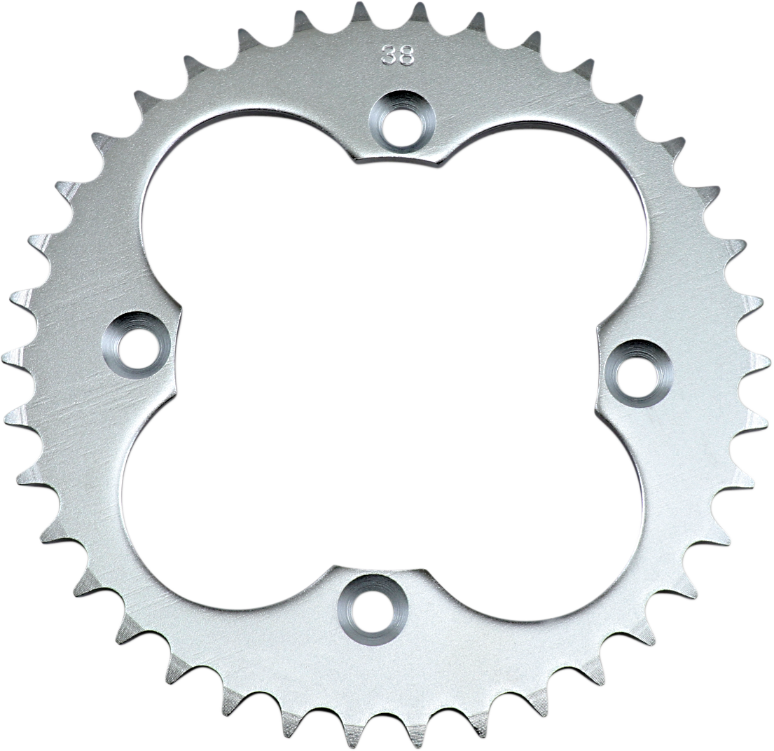 Parts Unlimited rear sprocket with 38 teeth for Honda motorcycles, showing a metal gear with teeth and mounting hole.
