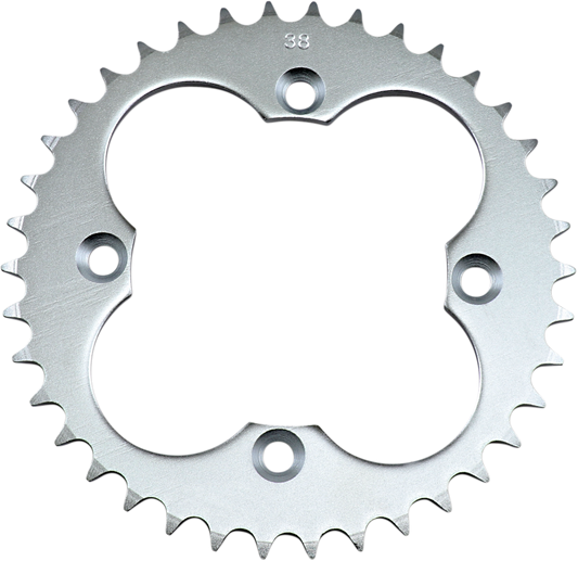 Parts Unlimited rear sprocket with 38 teeth for Honda motorcycles, showing a metal gear with teeth and mounting hole.